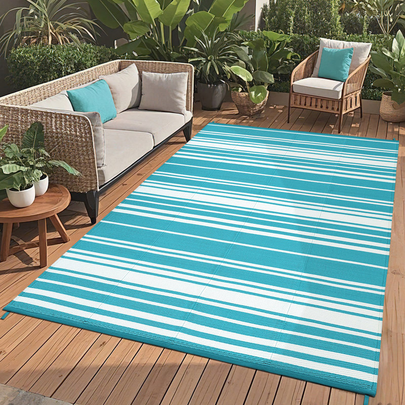Outdoor Rug Patio Waterproof, Large Outdoor Plastic Straw Rug, Reversible Out Door Carpet for Camping, Deck, Rv, 9 x 12 Area Carpet for Balcony, Porch, Backyard