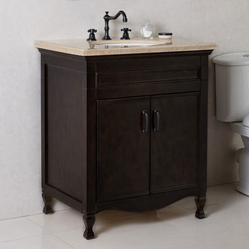 Antwerp 30'' Single Bathroom Vanity with Top, Cream