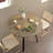 35.43 Inch Round Dining Table, Small Circle Kitchen Table With Metal Black Legs For 2-4 People,Modern Dining Room Table, Brown (Only Table)