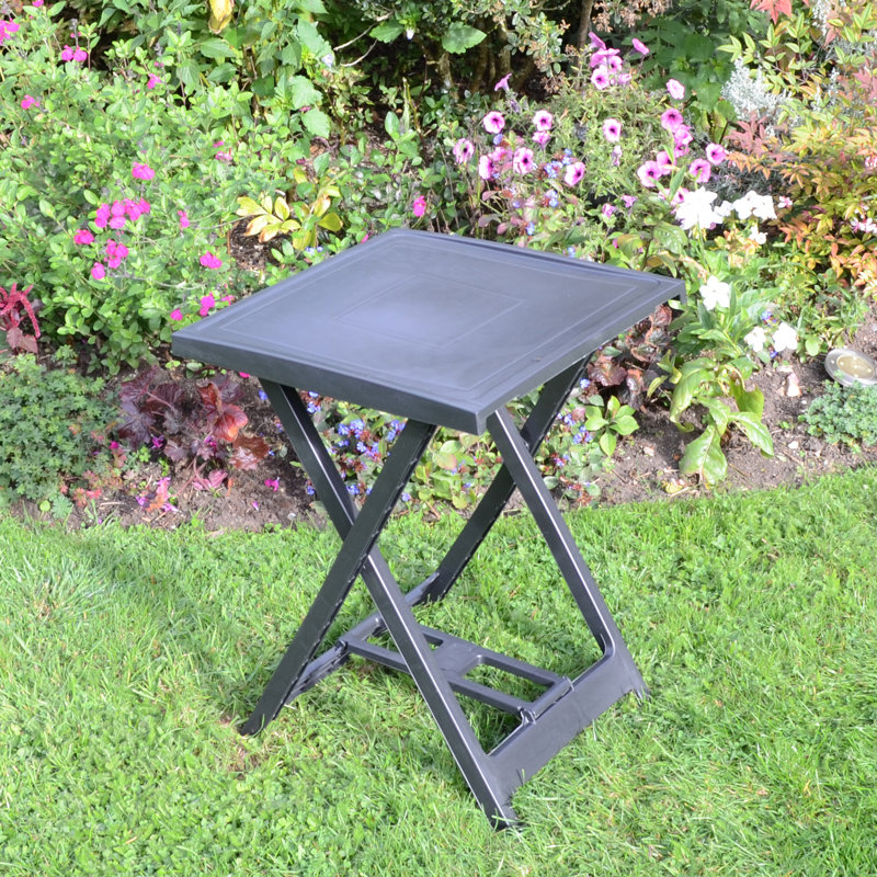 Boretto Folding Garden Side Table, Anthracite