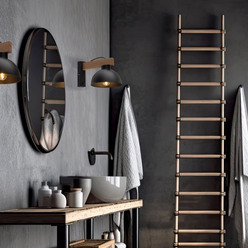 Lorenza 1-Light Dimmable Black Armed Sconce