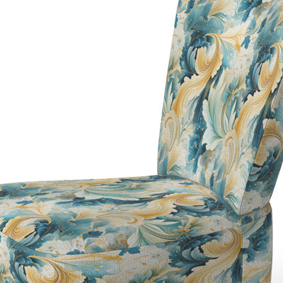 Desert Mirage Paisley Pattern - Upholstered Boho Side Chair, Paisley Pattern Accent Chair