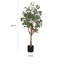 46 po, plante artificielle eucalyptus, 264 feuilles vertes en soie avec pot noir