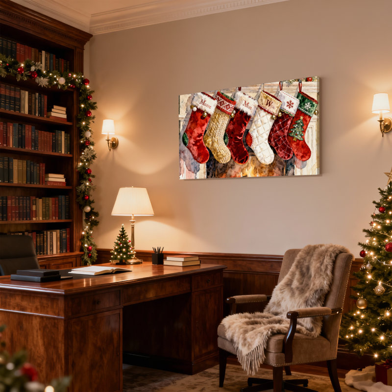 Ensemble de 3 toiles de Noël suspendues, H 12 po x l 18 po