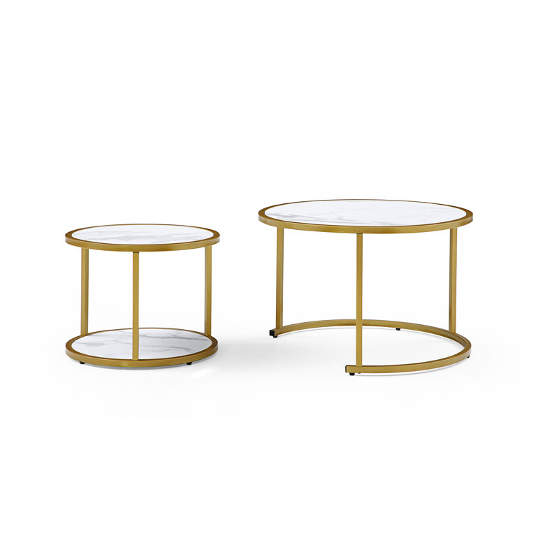 Ensemble de 2 tables gigognes Lazarria, Or