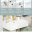 Meuble-lavabo vert 21,6 po, armoire combinée, meuble de rangement pour salle de bain, lavabo simple en céramique, rangement sur le côté gauche