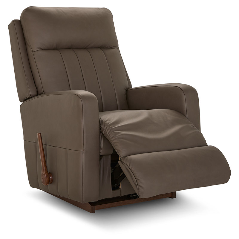 Finley Leather Match Manual Rocking Recliner, Brown