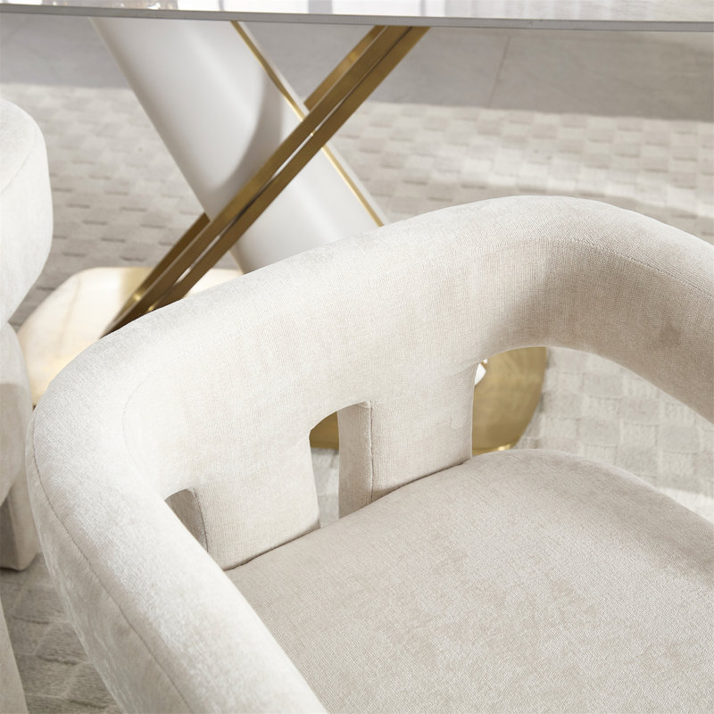 Ensemble de chaises et de chaises rembourrées en tissu de style contemporain, idéales pour le salon, la cuisine et divers espaces