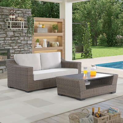 Tymere 2-Piece Manhattan Rustic Wicker Loveseat And Coffee Table Set -  Red Barrel Studio®, 88D8BFF5C27543D8A88FCBA1761816D5