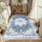 Machine Washable Non-Slip Blue Oriental Area Rug-1222549959