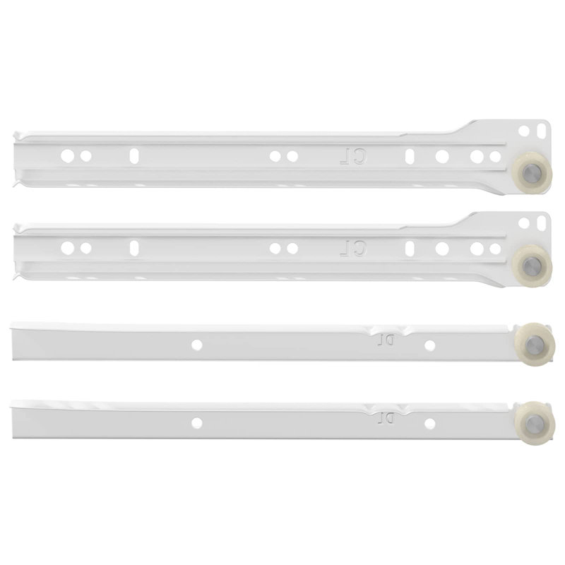 Vidaxl Drawer Slide White Steel Mechanisms Cabinet Glide Accessories Solutions, 25cm W x 3.45cm D