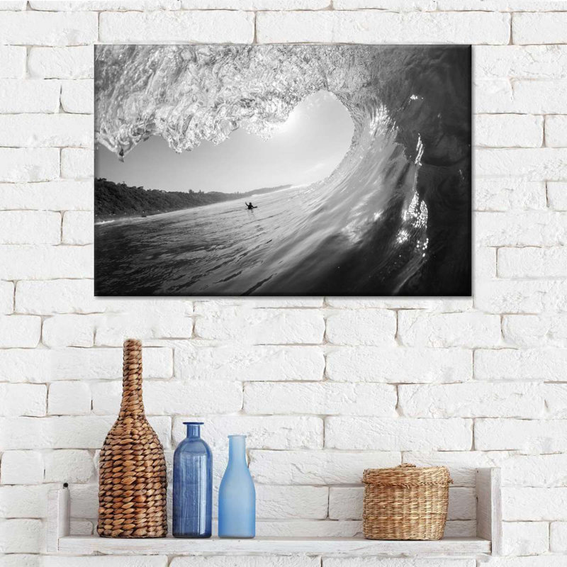 Surfer BW Canvas Print, 16" H x 24" W x 1.25" D