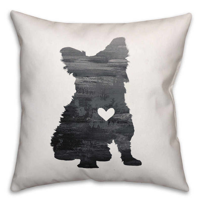 Reversible Throw Pillow, 16" x 16", Black/White, Polyester/Polyfill