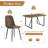 5-Piece Modern industrial Rectangular Wood Dining Set with Upholstered Chairs-2137543459-2137543468