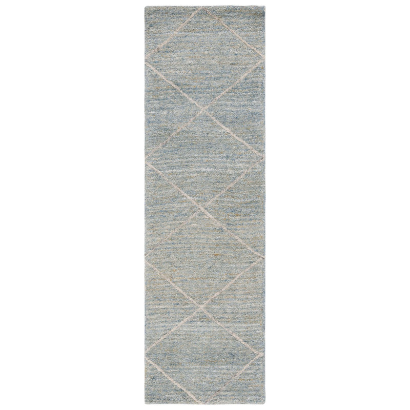 Moniz Hand Tufted Wool Geometric Rug, Runner 2'3" x 8'