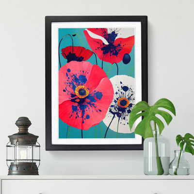 Poppy Flower Splatter Vol.2 - Single Picture Frame Painting