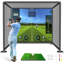 Cage d'entraînement de golf YUNIC avec écran d'impact de simulateur, cadre métallique robuste et tapis de frappe, pour l'entraînement au golf à l'intérieur ou dans un garage.-116482420