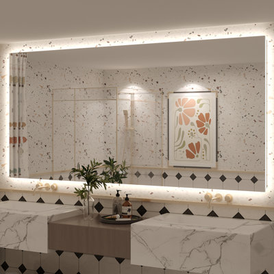 Miroir de salle de bain mural en verre trempé Molly