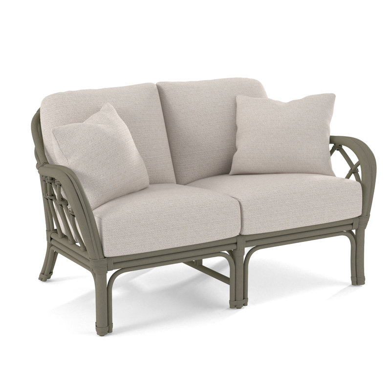 Edgewater Loveseat, Greystone, White Textured Performance; 0865-91