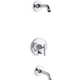 Purist Rite-Temp Bath And Shower Trim Set With Push-Button Diverter And Lever Handle, Less Showerhead