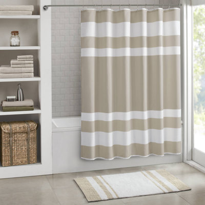 Spa Waffle Shower Curtain with 3M Treatment