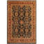 Tapis oriental en laine bleu / rouille 8 pi x 9 pi 7 po Silke