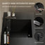Meuble-lavabo double suspendu de 152 cm (60 po), tiroir à fermeture douce cannelé vertical, en forme de U, préassemblé, armoire noire, lavabo en quartz noir sable-565434348-565434342