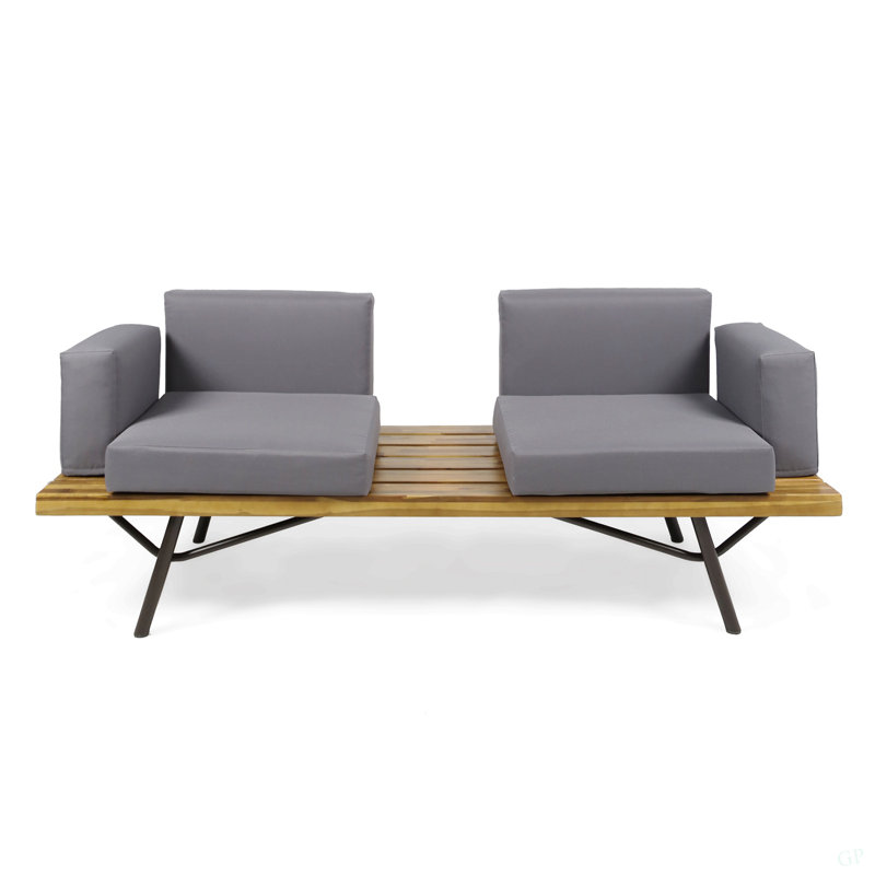 Causeuse d'extérieur avec table basse Canoga