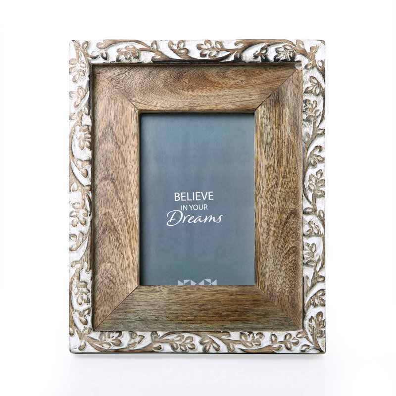 Anderson Brown Solid Wood Embossed Picture Frame, 4" x 6"