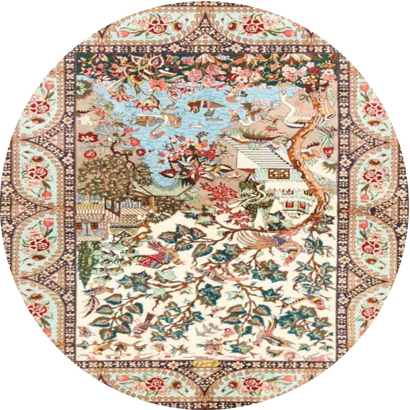 Chelsa Oriental Indoor Rug, Round 4'
