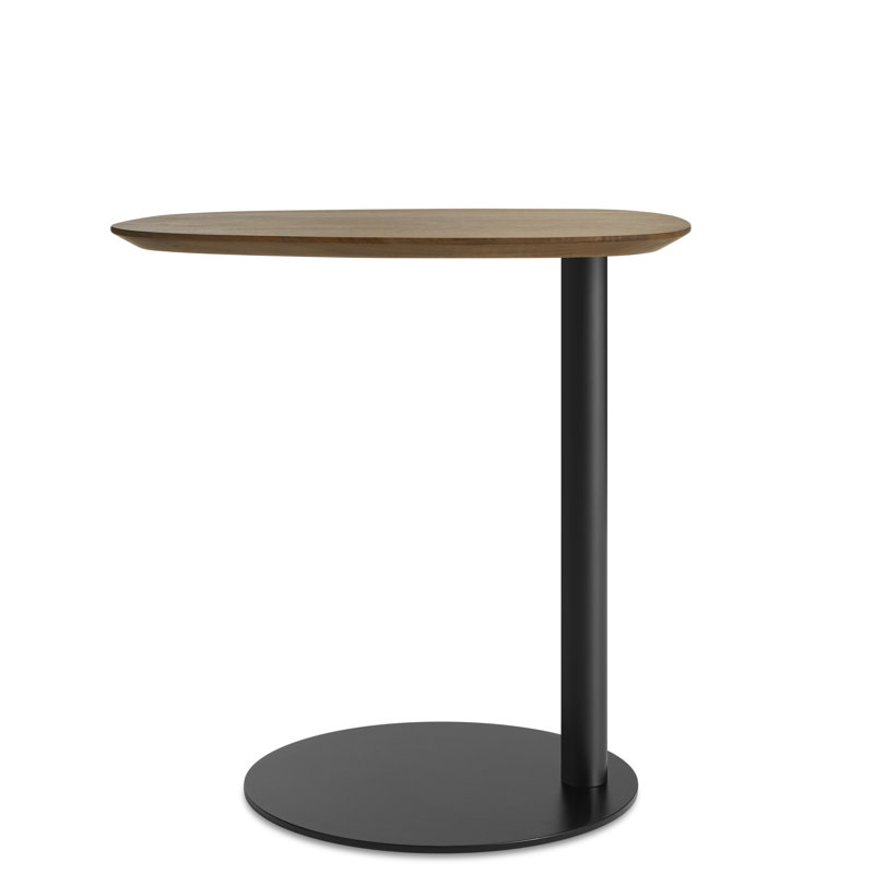 Swole Solid Wood End Table, Walnut/Black, 20" H x 20" W x 15" D