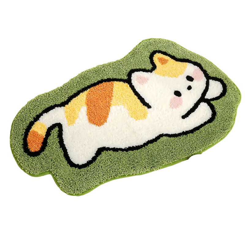 Mignon tapis de bain animal, tapis de bain absorbant très doux, 20 po x 31 po, chat