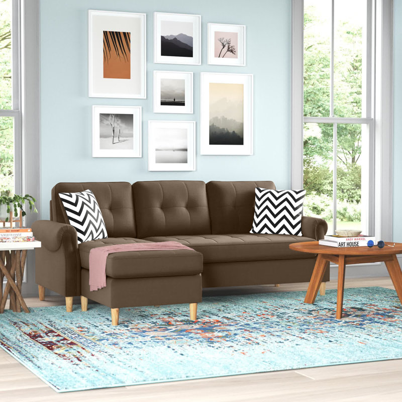 Taelyn Upholstered Sectional Reversible, Gray Fabric