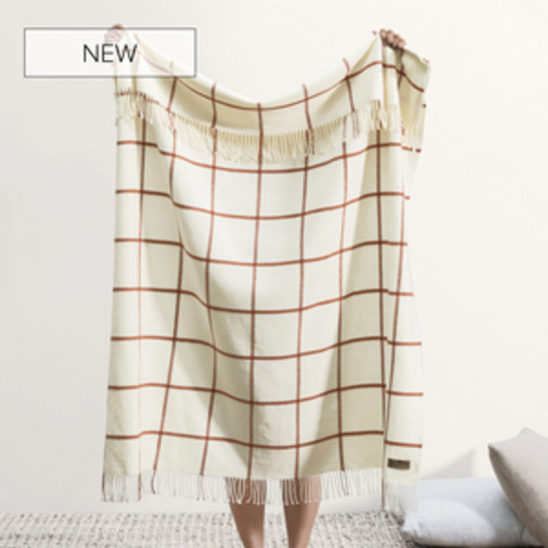 Lexington Plaid Throw, Spicy Orange