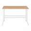 Bureau industriel, métal blanc et bambou grain de bois naturel pressé