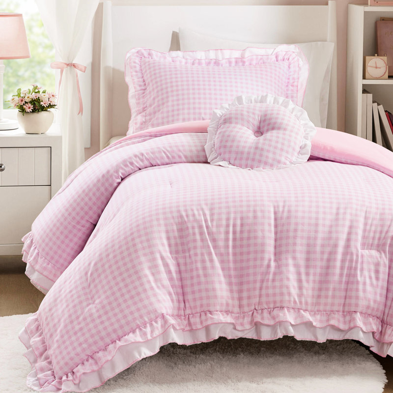 97f-f800-b96d4 Bedding, Twin XL Comforter + 2 Pillowcases, Pink