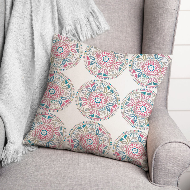 Outdoor Square Pillow Cover & Insert, Pink