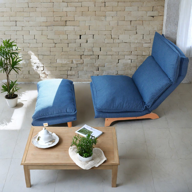 Chaise de canapé moderne et polyvalente, métal bleu foncé, réglable pour les loisirs