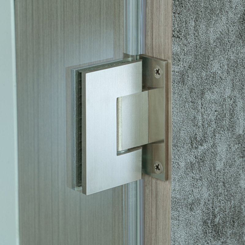 36" x 76" Pivot Frameless Single Swing Hinge Shower Door, 3/8 in. (10mm) Thickness Shattered-Proof Tempered Clear Glass