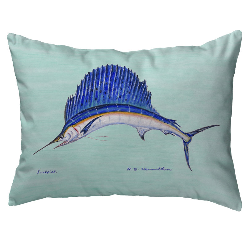  Housse et insert pour oreiller rectangulaire Sailfish, Bleu sarcelle