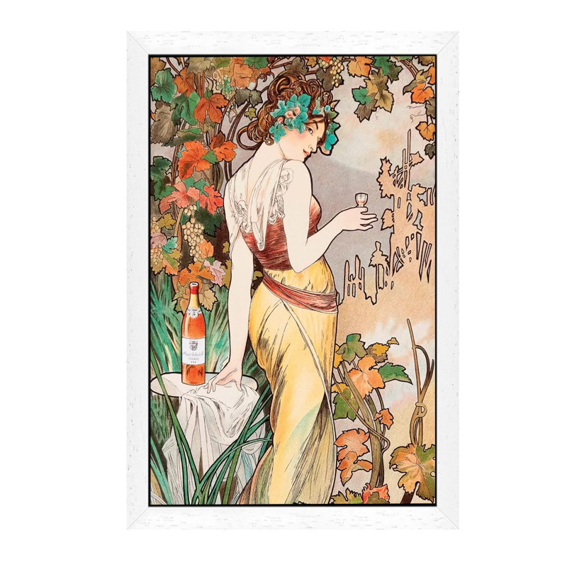 Cognac - Print on Canvas, 66.04 cm H x 45.72 cm W, White Framed