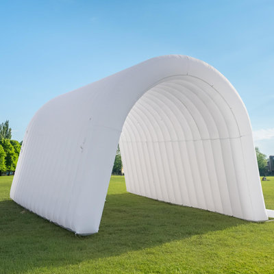 Tente de tunnel gonflable avec souffleur d'air continu, passage d'entrée pour les fêtes, les expositions et les présentoirs de vente au détail (blanc, 20 x 10 x 10 pi)