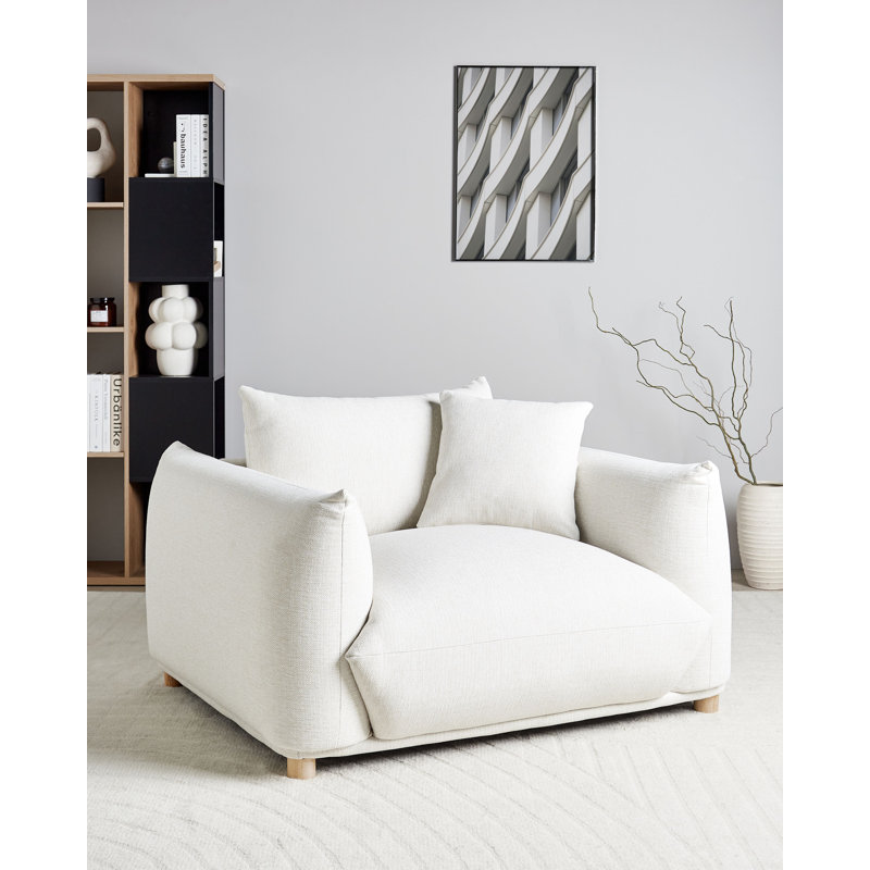 LUVOS Upholstered Armchair, White
