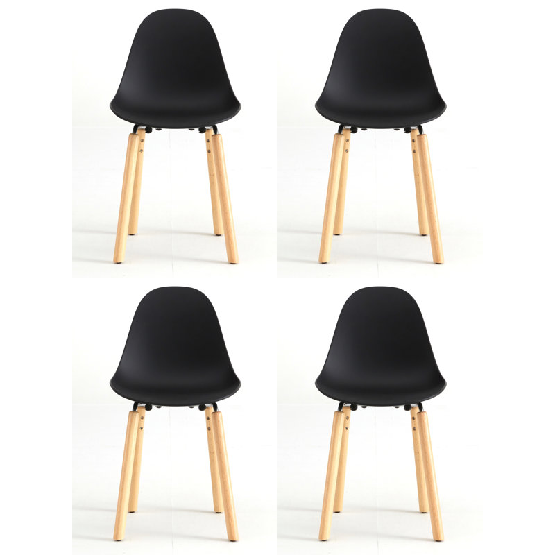 TA Side & Dining Chair (Set of 4), Black/Natural