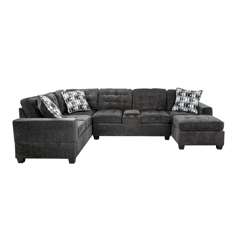 Woodmere Ventura Glory Furniture Oslo SECTIONAL, Gray Chenille