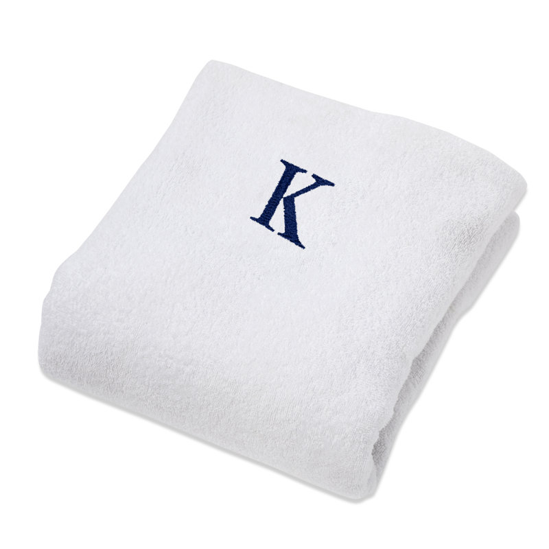 100% Combed Cotton Terry Monogrammed Patio Chaise Lounge Chair Cover, K