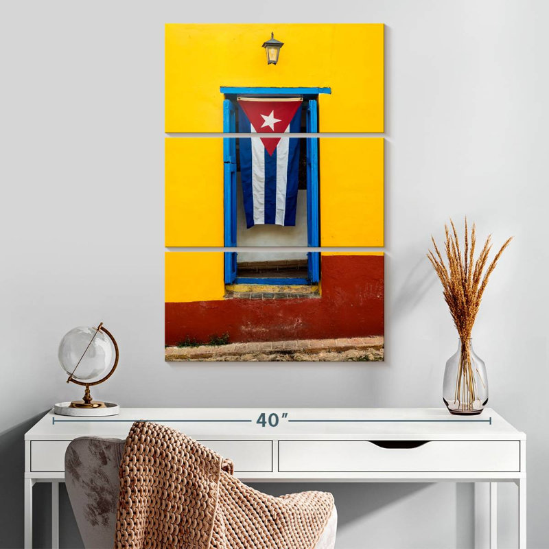 Lilie Hanging Cuban Flag, 32" H x 20" W