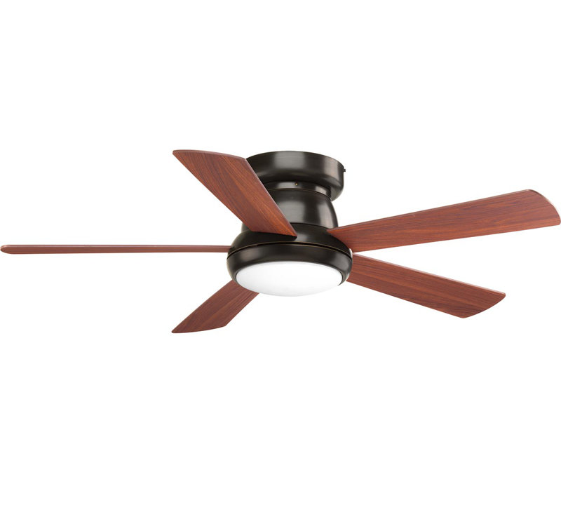 Vox 52'' Ceiling Fan with LED Lights, Black with Brown Blades