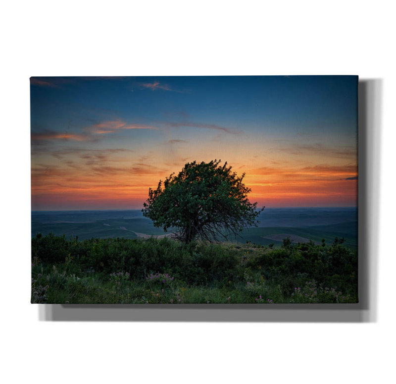 «Sunset On Steptoe Butte» par Rick Berk, art mural sur toile, H 18 po x l 26 po x P 0,75 po
