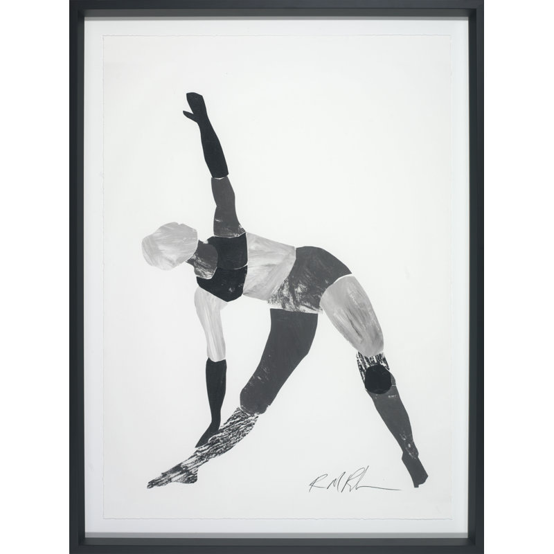 «Yoga – Triangle Pose» par Robert Robinson - Peinture encadrée sur papier